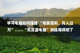 学习电商如何赚钱 “宅家赢利，月入过万”……“无货源电商”训练导师挖了个坑，我竟跳出来了