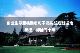 创业生意赚钱励志句子搞笑 这座城遍地老板，却仙气十足