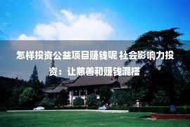 怎样投资公益项目赚钱呢 社会影响力投资：让慈善和赚钱混搭