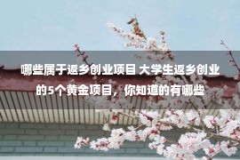 哪些属于返乡创业项目 大学生返乡创业的5个黄金项目，你知道的有哪些