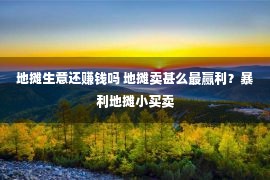 地摊生意还赚钱吗 地摊卖甚么最赢利？暴利地摊小买卖