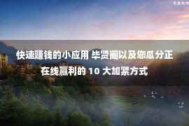 快速赚钱的小应用 毕贤阁以及您瓜分正在线赢利的 10 大加紧方式