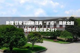 助理 日常 科研助理再“扩招” 是就业新出路还是权宜之计？