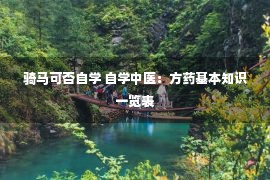 骑马可否自学 自学中医：方药基本知识一览表