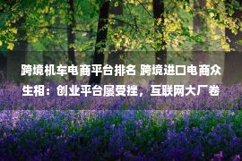 跨境机车电商平台排名 跨境进口电商众生相：创业平台屡受挫，互联网大厂卷出海