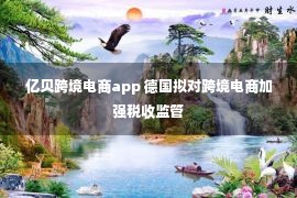 亿贝跨境电商app 德国拟对跨境电商加强税收监管