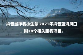 抖音最挣钱小生意 2021年抖音蓝海风口，附18个相关赚钱项目。