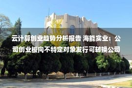 云计算创业趋势分析报告 海能实业：公司创业板向不特定对象发行可转换公司债券募集说明书（修订稿）