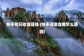 快手如何收音赚钱 (快手语音直播怎么赚钱)