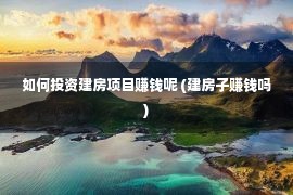 如何投资建房项目赚钱呢 (建房子赚钱吗)