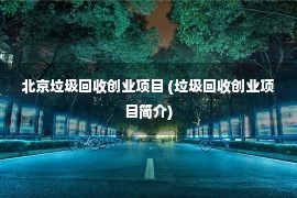 北京垃圾回收创业项目 (垃圾回收创业项目简介)