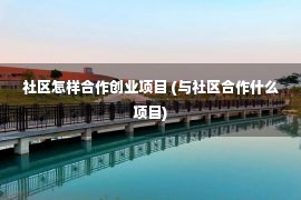 社区怎样合作创业项目 (与社区合作什么项目)