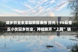 返乡创业未来趋势图表格 拾光｜90后章丘小伙回乡创业，种植鲍芹“上网”销路不再愁