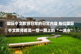 国际中文教师日常的日常内容 每位国际中文教师都是一带一路上的“一滴水”