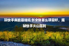 玩快手真能赚钱吗 创业做甚么项目好，揭秘快手火山赢利