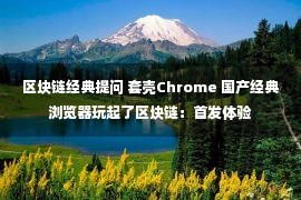 区块链经典提问 套壳Chrome 国产经典浏览器玩起了区块链：首发体验