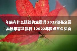 年底有什么赚钱的生意吗 2022做甚么买卖最牢靠又赢利（2022年做点甚么买卖好）