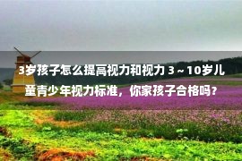 3岁孩子怎么提高视力和视力 3～10岁儿童青少年视力标准，你家孩子合格吗？