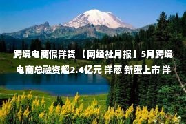 跨境电商假洋货 【网经社月报】5月跨境电商总融资超2.4亿元 洋葱 新蛋上市 洋码头冲击IPO