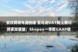 安庆跨境电商快递 亚马逊VAT网上登记将更加便捷；Shopee一季度GAAP收入同比增长64.4％