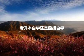 专升本自学还是函授自学