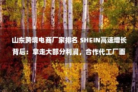 山东跨境电商厂家排名 SHEIN高速增长背后：拿走大部分利润，合作代工厂面临生死选择