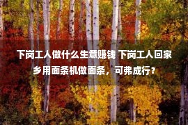 下岗工人做什么生意赚钱 下岗工人回家乡用面条机做面条，可弗成行？