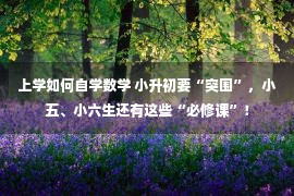 上学如何自学数学 小升初要“突围”，小五、小六生还有这些“必修课”！