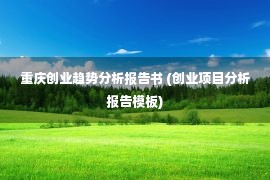 重庆创业趋势分析报告书 (创业项目分析报告模板)