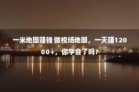 一米地图赚钱 做校场地图，一天赚12000+，你学会了吗？