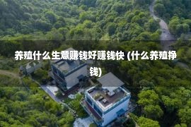 养殖什么生意赚钱好赚钱快 (什么养殖挣钱)