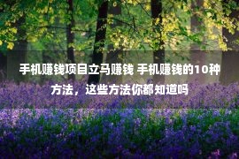 手机赚钱项目立马赚钱 手机赚钱的10种方法，这些方法你都知道吗