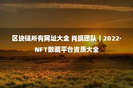 区块链所有网址大全 肖飒团队｜2022·NFT数藏平台资质大全