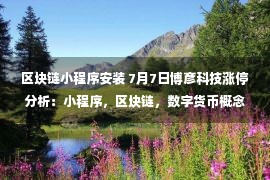 区块链小程序安装 7月7日博彦科技涨停分析：小程序，区块链，数字货币概念热股