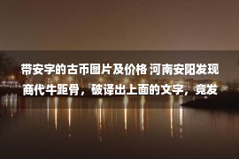 带安字的古币图片及价格 河南安阳发现商代牛距骨，破译出上面的文字，竟发现它有特殊用途