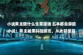 小说男主做什么生意赚钱 五本都会异能小说！男主被黑科技绑定，从此轻便赢利，做隐形富豪