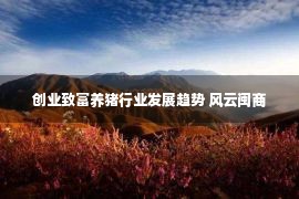 创业致富养猪行业发展趋势 风云闽商