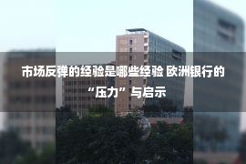 市场反弹的经验是哪些经验 欧洲银行的“压力”与启示