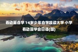 看动画自学 14岁少年自学攻读大学 小学看动漫学会日语(图)