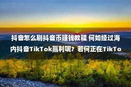 抖音怎么刷抖音币赚钱教程 何如经过海内抖音TikTok赢利呢？若何正在TikTok上赢利？