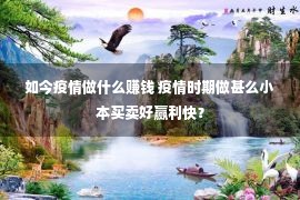 如今疫情做什么赚钱 疫情时期做甚么小本买卖好赢利快？