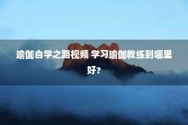 瑜伽自学之路视频 学习瑜伽教练到哪里好?