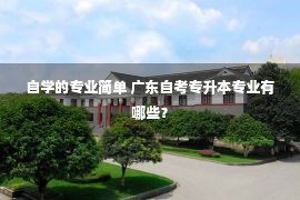 自学的专业简单 广东自考专升本专业有哪些？