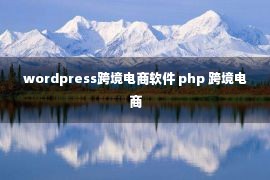 wordpress跨境电商软件 php 跨境电商