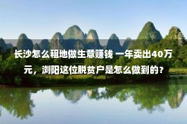 长沙怎么租地做生意赚钱 一年卖出40万元，浏阳这位脱贫户是怎么做到的？