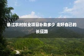 綦江农村创业项目补助多少 走好自己的长征路