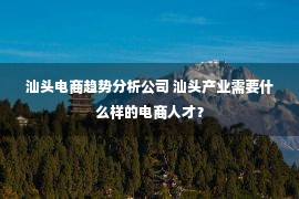 汕头电商趋势分析公司 汕头产业需要什么样的电商人才？