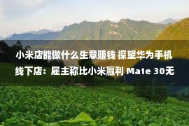 小米店能做什么生意赚钱 探望华为手机线下店：雇主称比小米赢利 Mate 30无需推销