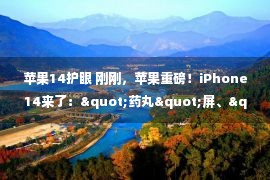 苹果14护眼 刚刚，苹果重磅！iPhone14来了："药丸"屏、"灭霸紫"、华为同款"捅破天"！更有最贵苹果表！你想知道的都在这里