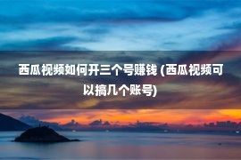 西瓜视频如何开三个号赚钱 (西瓜视频可以搞几个账号)